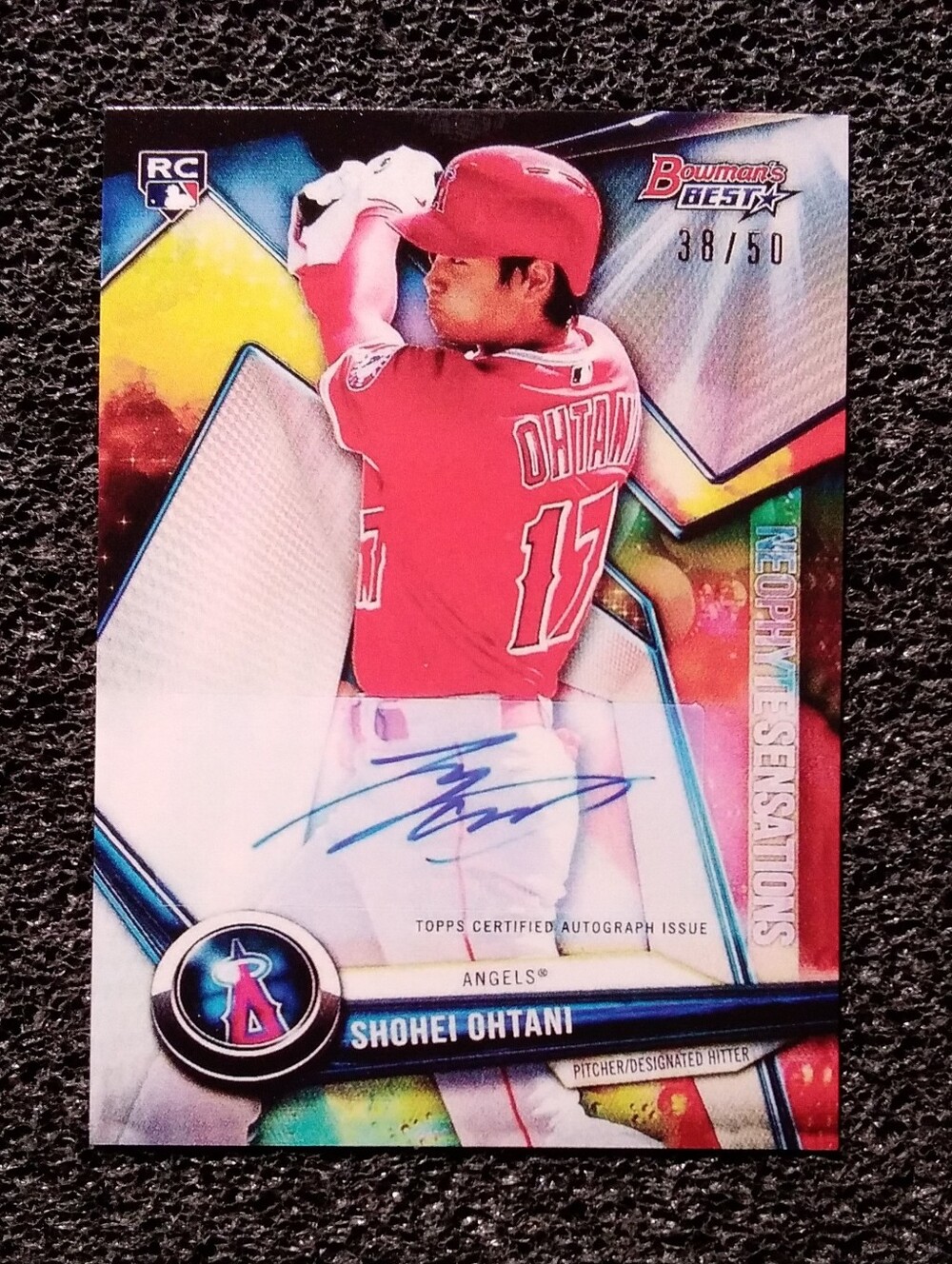 Shohei Ohtani Bowman’s Best Neon Phenom Autograph Baseball Card
